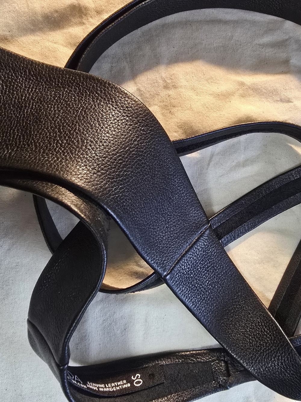 Women's Black Leather Tie BELT. ADA Brand. Never Worn.
